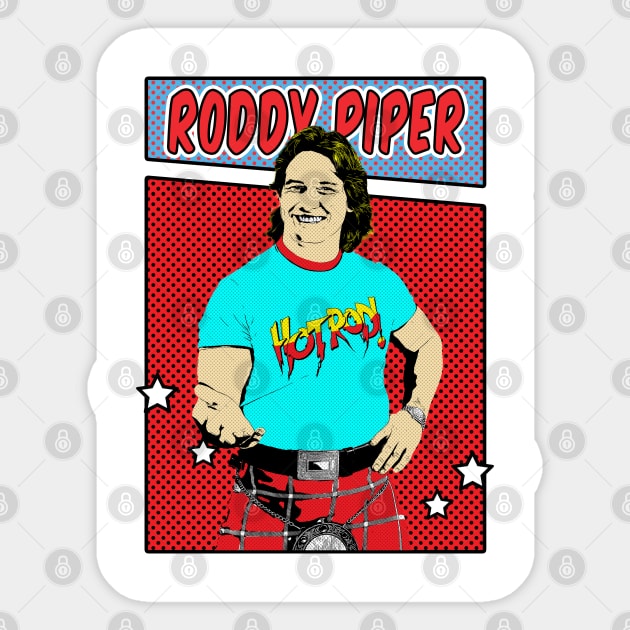 Roddy Piper Pop Art Comic Style Sticker by Flasher